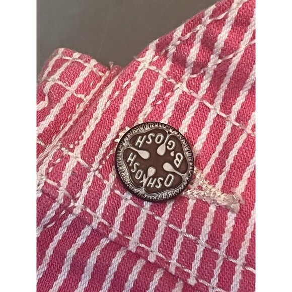 Oshkosh B’Gosh Pink Gingham Check Overalls Jumper Cotton Dress Girls Sz 6 Months - Picture 4 of 10